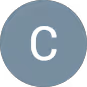 Profile icon with a white letter C on a muted blue-gray circular background.